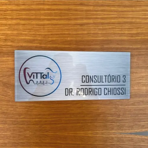 Placa Acrílico Identificação Porta Logo Impressão Uv 30x12cm
