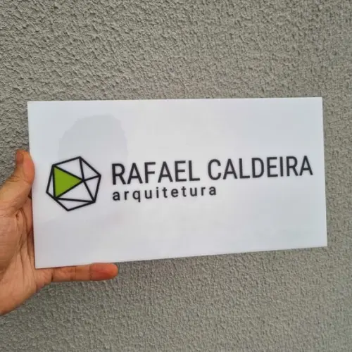 Placa Acrílico Identificação Porta Logo Impressão Uv 30x15cm