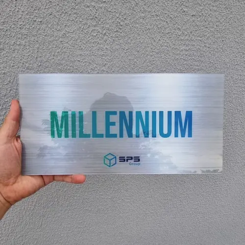 Placa Acrílico Identificação Porta Logo Impressão Uv 30x15cm
