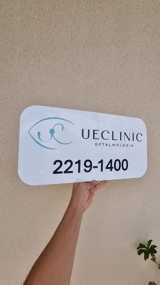 Placa Acrílico Identificação Porta Logo Impressão Uv 50x25cm