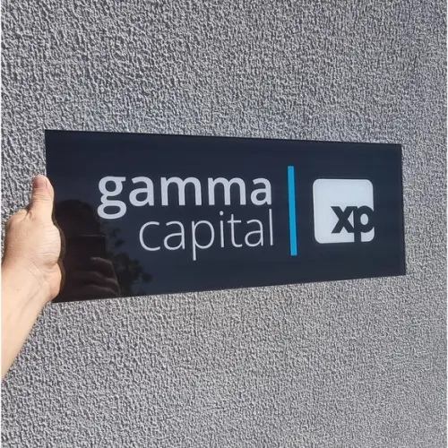 Placa Acrílico Identificação Porta Logo Impressão Uv 50x20cm