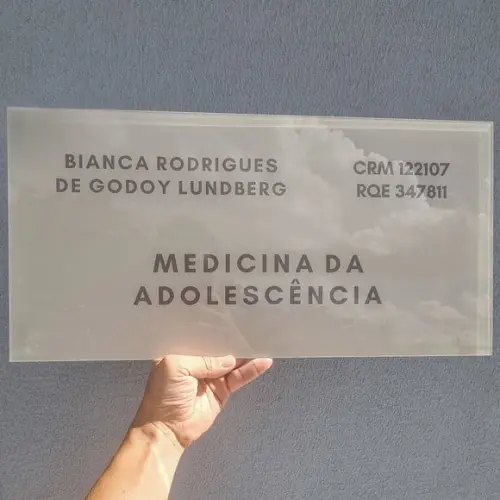 Placa Acrílico Identificação Porta Logo Impressão Uv 50x25cm