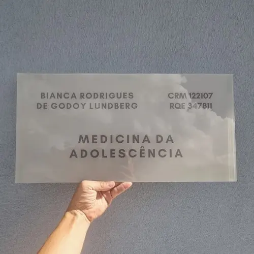 Placa Acrílico Identificação Porta Logo Impressão Uv 50x25cm