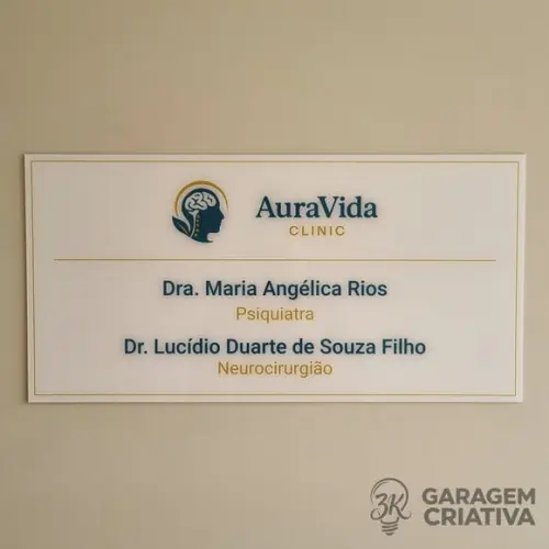 Placa Acrílico Identificação Porta Logo Impressão Uv 60x30cm
