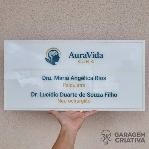 Placa Acrílico Identificação Porta Logo Impressão Uv 60x30cm