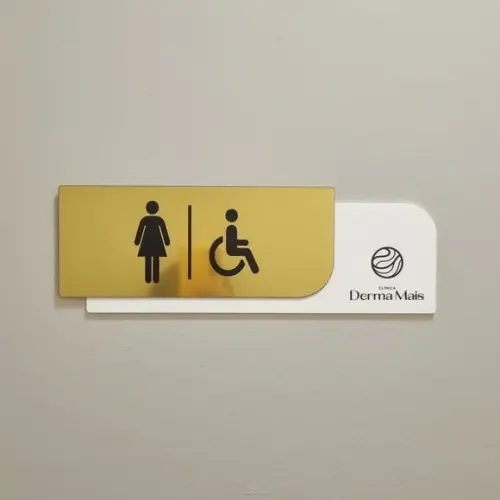 Placa Acrílico Porta Logo Impressão Uv 30x10cm Mod Safira