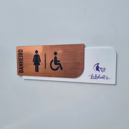 Placa Acrílico Porta Logo Impressão Uv 30x10cm Mod Safira