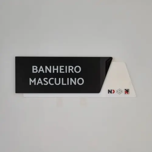 Placa Acrílico Porta Logo Impressão Uv 30x10cm Mod Topazio