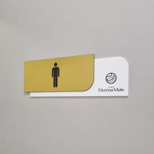 Placa Acrílico Porta Logo Impressão Uv 30x10cm Mod Safira