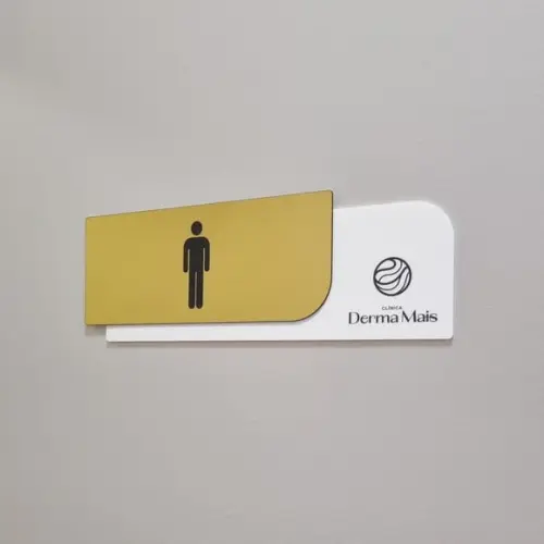 Placa Acrílico Porta Logo Impressão Uv 30x10cm Mod Safira