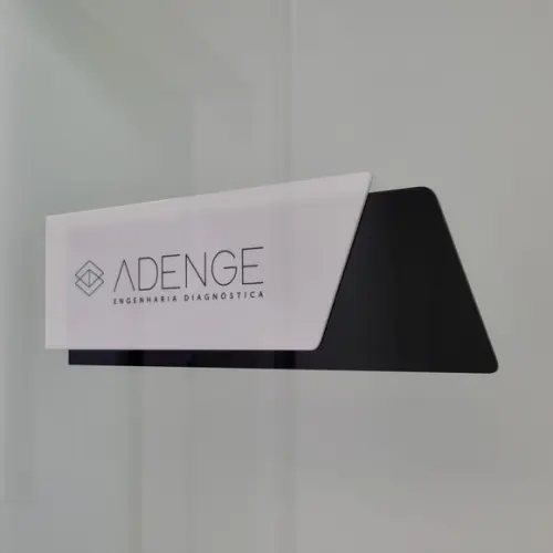 Placa Acrílico Porta Logo Impressão Uv 30x10cm Mod Topazio