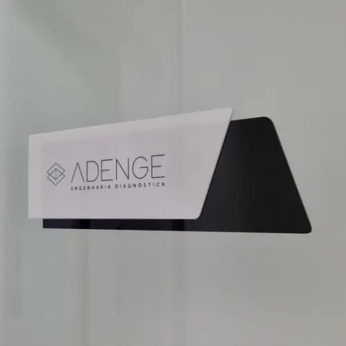Placa Acrílico Porta Logo Impressão Uv 30x10cm Mod Topazio