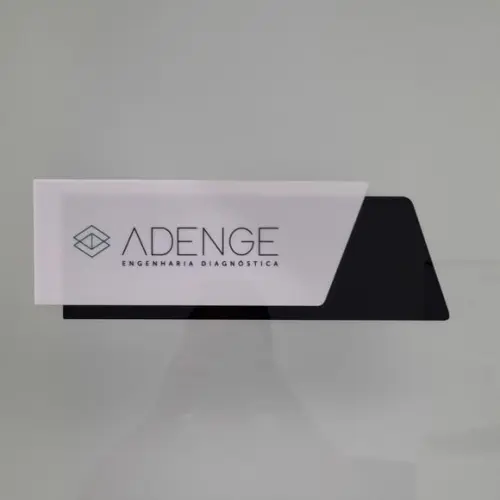Placa Acrílico Porta Logo Impressão Uv 30x10cm Mod Topazio
