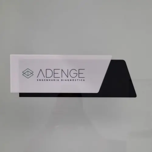 Placa Acrílico Porta Logo Impressão Uv 30x10cm Mod Topazio