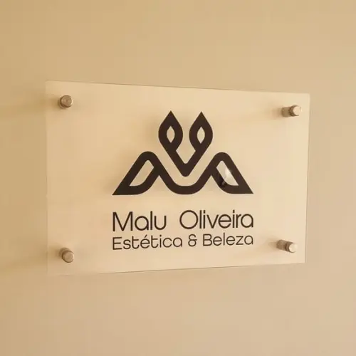 Placa Acrílico Porta Logo Impressão Uv com Espaçador 30x20cm