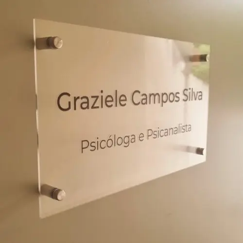 Placa Acrílico Porta Logo Impressão Uv com Espaçador 35x20cm