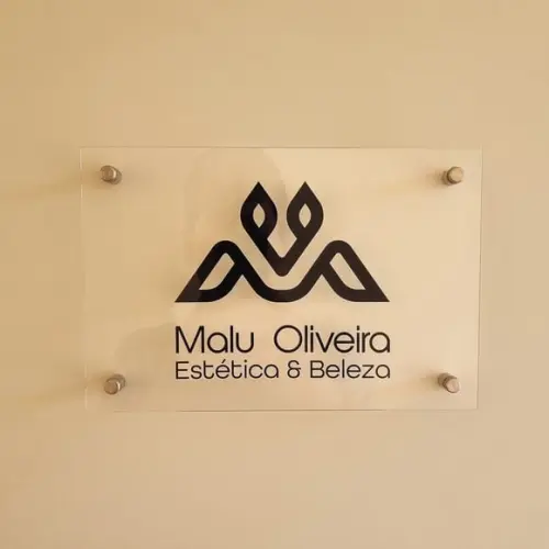 Placa Acrílico Porta Logo Impressão Uv com Espaçador 30x20cm