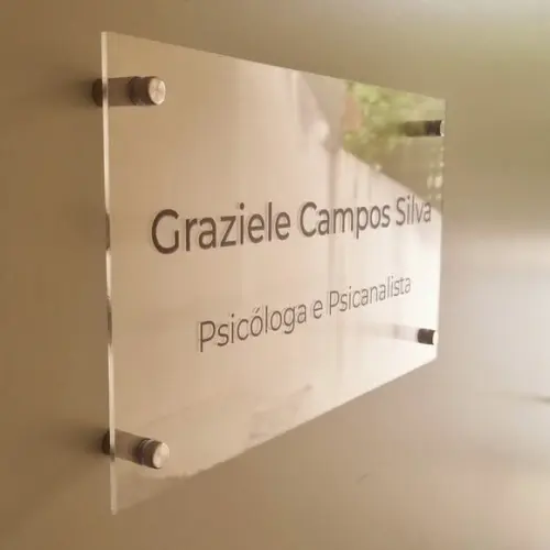 Placa Acrílico Porta Logo Impressão Uv com Espaçador 35x20cm