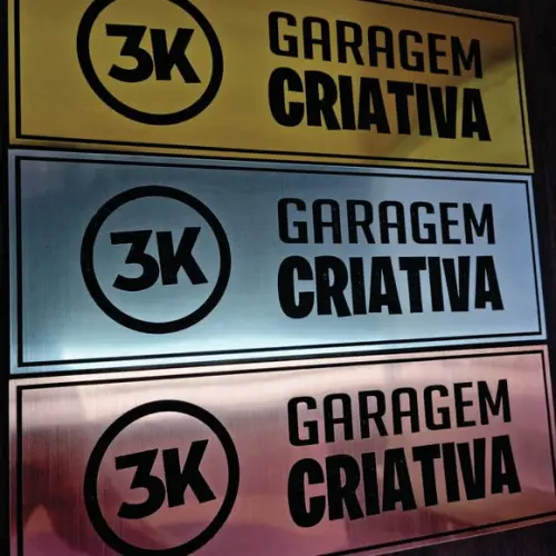 Placa Identificação Porta Personalizada Aço Escovado Decor