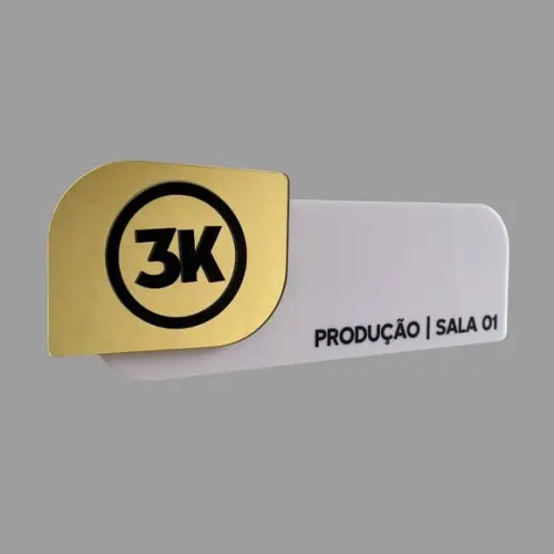 Placa Identificação Porta Personalizada Acrílico Espelhado