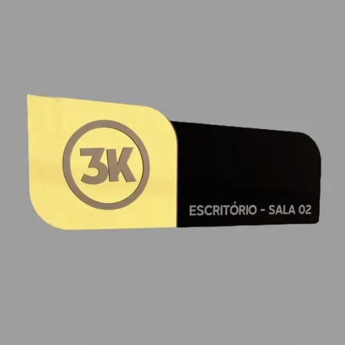 Placa Identificação Porta Personalizada Acrílico Espelhado
