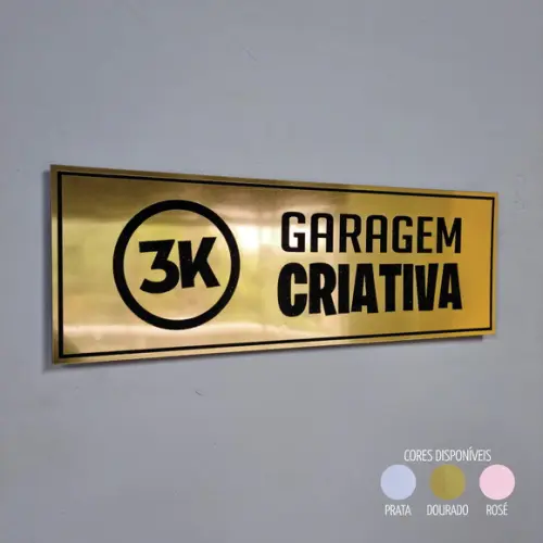 Placa Identificação Porta Personalizada Aço Escovado Decor