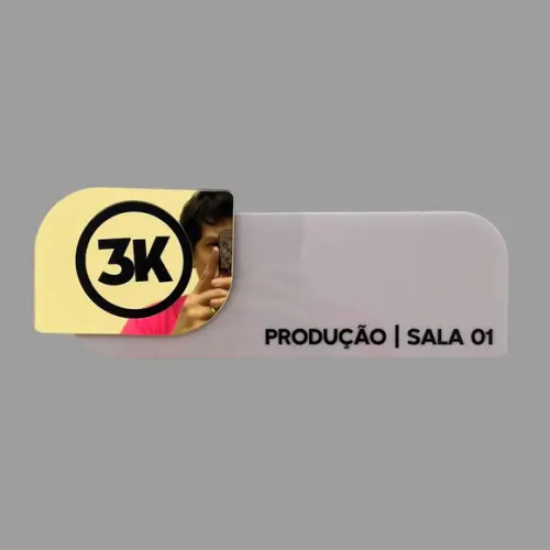 Placa Identificação Porta Personalizada Acrílico Espelhado
