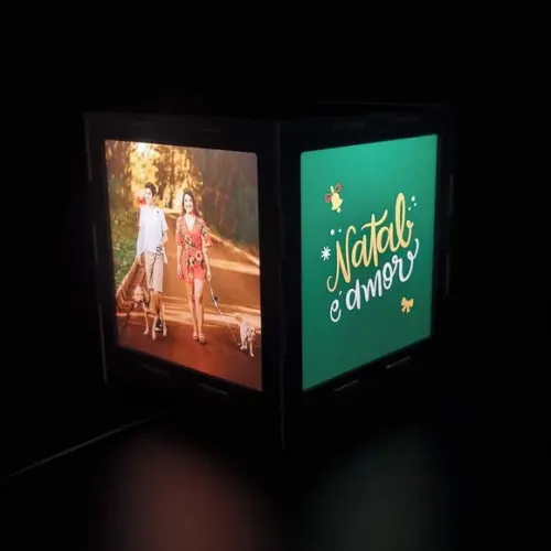 Luminária Criativa Photobox Natal Personalizada com 4 Fotos