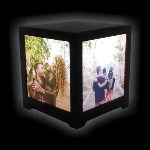 Luminária Criativa Photo Box Personalizada com 4 Fotos
