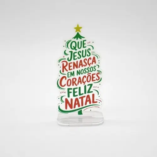 Arvore de Natal Acrílico 20cm Frases e Desejos Unidade