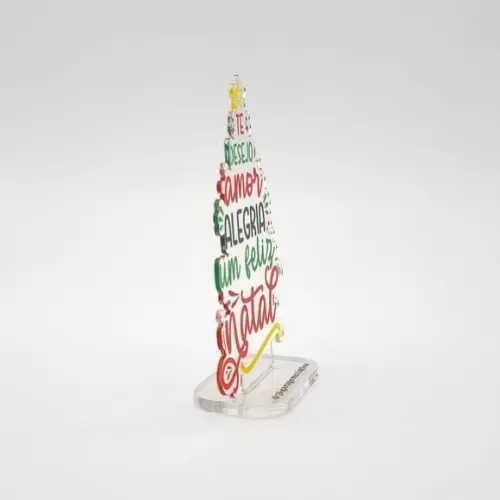 Arvore de Natal Acrílico 20cm Frases e Desejos Unidade