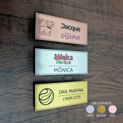 Crachá Botton Magnético Aço Escovado Impressão Colorida