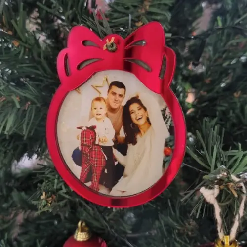 Enfeite Bola Natal Personalizada em Acrílico Nome 10cm