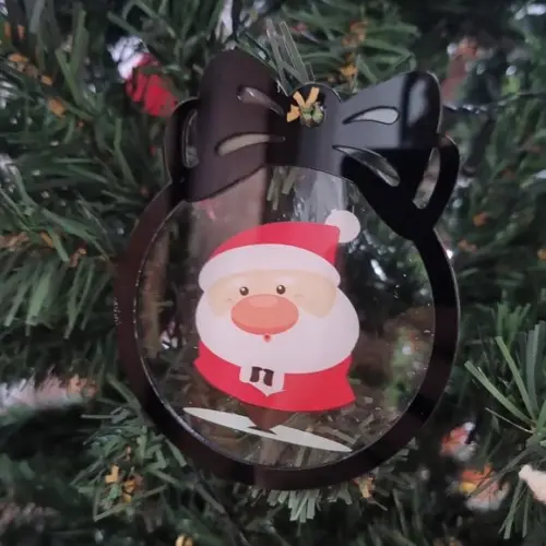 Enfeite Bola Natal Personalizada em Acrílico Nome 10cm