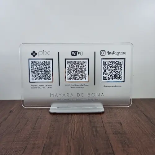 Kit Placa de Qr Code + Placas de Identificação em Acrílico