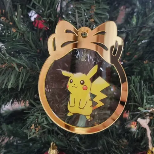 Pokebola de Natal Personalizada em Acrílico 10cm