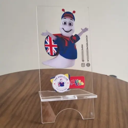 Porta Celular Acrilico Personalizado com Logo Impressão Uv