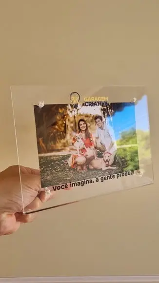 Porta Retrato Acrílico com Logo Brinde Premium Corporativo
