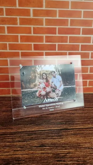 Porta Retrato Acrílico com Logo Brinde Premium Corporativo