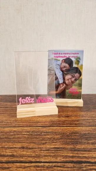 Porta Retrato Dia das Mães Personalizado em Acrílico 10x15cm