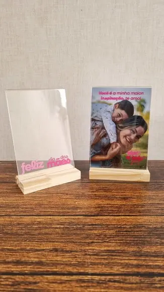 Porta Retrato Dia das Mães Personalizado em Acrílico 10x15cm