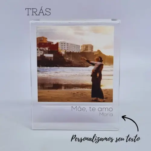 Presente Dia das Mâes Porta Retrato Duplo Polaroid Acrílico