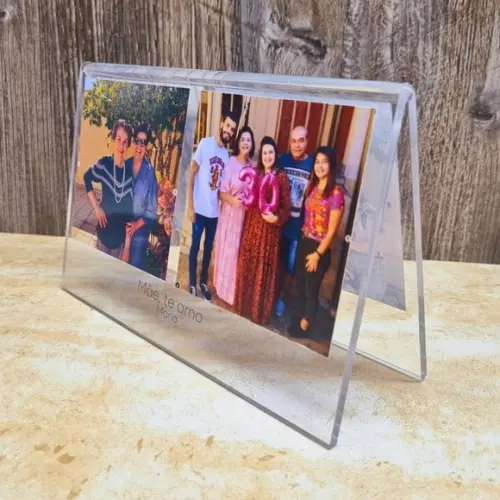 Presente Dia das Mâes Porta Retrato Quad Polaroid Acrílico