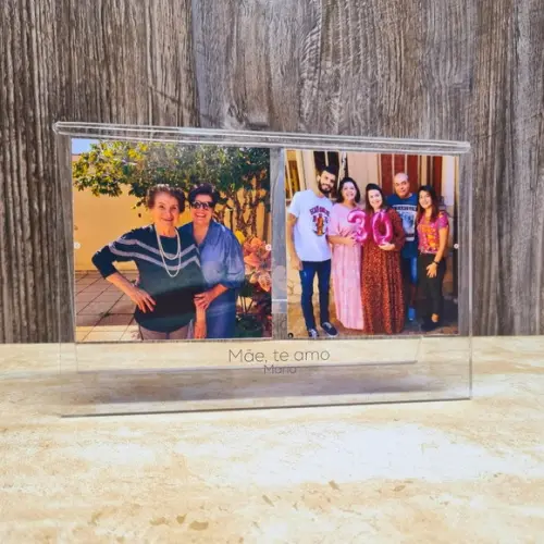 Presente Dia das Mâes Porta Retrato Quad Polaroid Acrílico