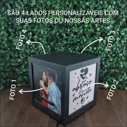 Presente Dia dos Namorados Luminária Criativa com Fotos