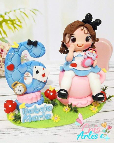 Topo de Bolo Alice no País das Maravilhas