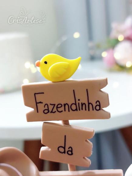 Topo de Bolo Biscuit Fazendinha