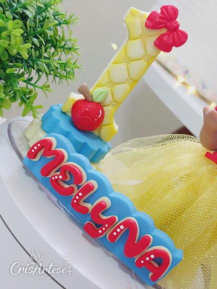 Topo de Bolo Branca de Neve