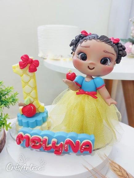 Topo de Bolo Branca de Neve