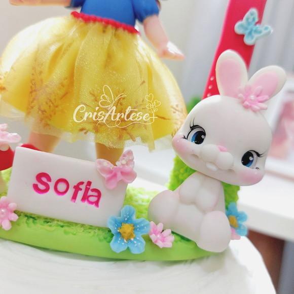 Topo de Bolo Branca de Neve Biscuit